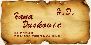 Hana Dušković vizit kartica
